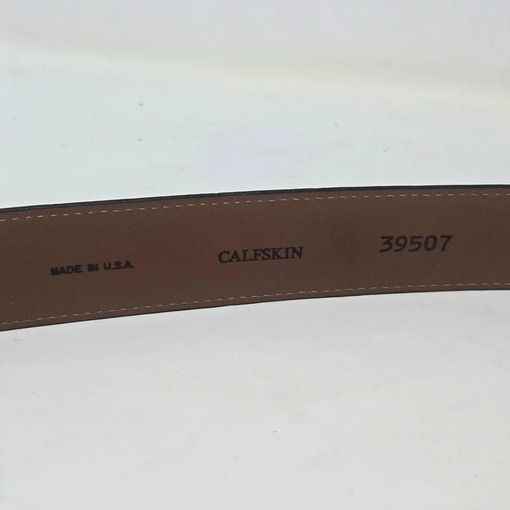 Allen Edmonds Mens Basic Dress Belt Dark Brown Calfskin Leather 36 39507 USA